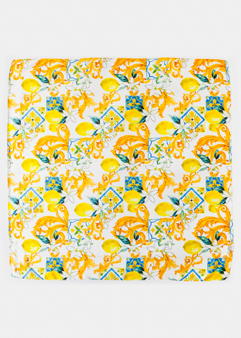Lemon Blossom Satin Scarf